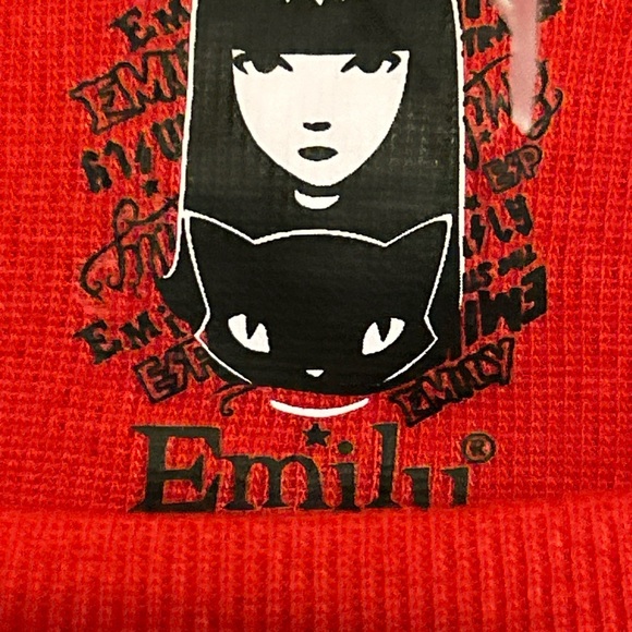 Emily the Strange Long Sleeve T-shirt Womens Red W/Black Emo Goth Pin choose NWT - Picture 6 of 14